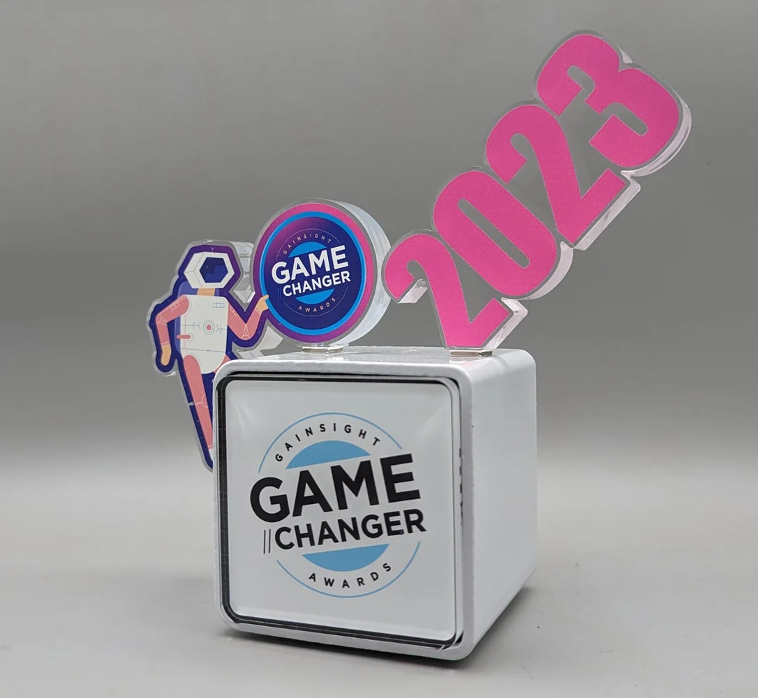 Gainsight GameChanger Award 2023 trophy.